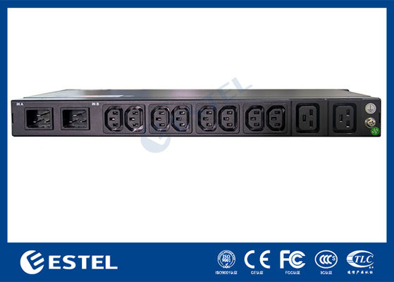 200-240VAC 2x16A デュアル入力 スイッチド ラック PDU、KN-1 保護モニタリング