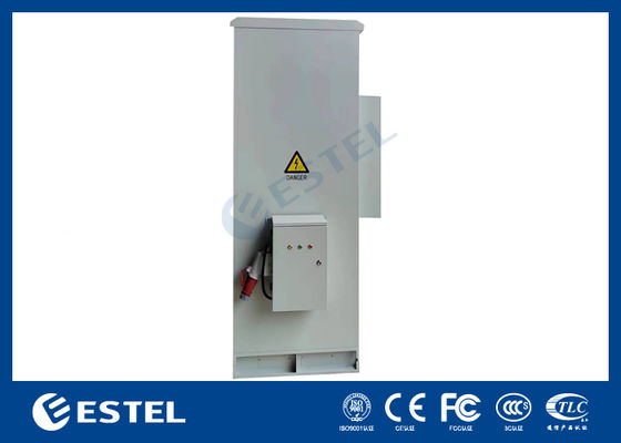 二重壁 40U IP55 室外通信キャビネット PDU とサイドボックス 2000W 冷却容量 220VAC/48VDC 入力電圧