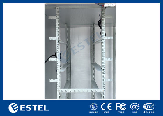 IP65 42U 二室室外電気キャビネット 強化耐久性と保護のためにRAL7035,1.5mm電熱鋼&SUS316ステンレス鋼構造