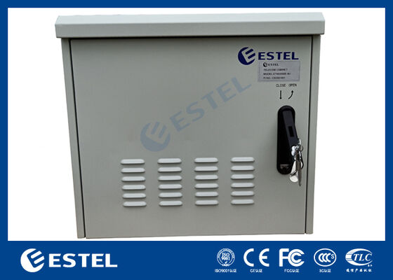 8U IP55 RAL7035 Outdoor Pole Mount Telecom Cabinet with Temperature Thermal Control